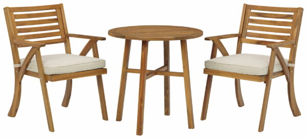 Vallerie - Brown - Chairs W/Cush/Table Set (Set of 3)