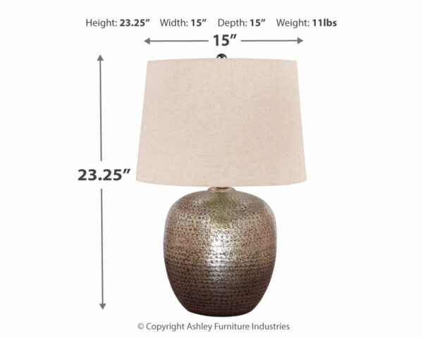 Magalie - Antique Silver Finish - Metal Table Lamp - Image 4