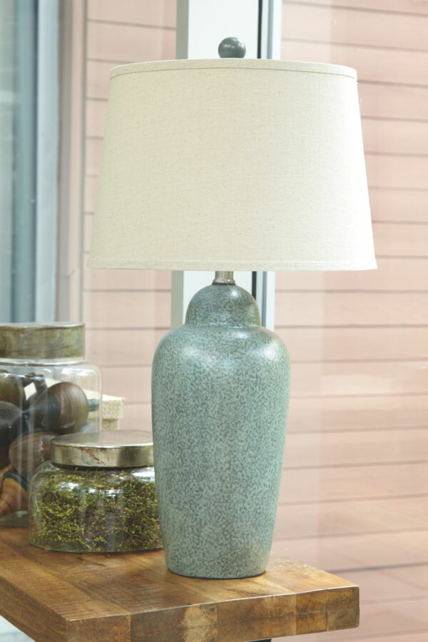 Saher - Green - Ceramic Table Lamp - Earthy Ceramic - Image 4