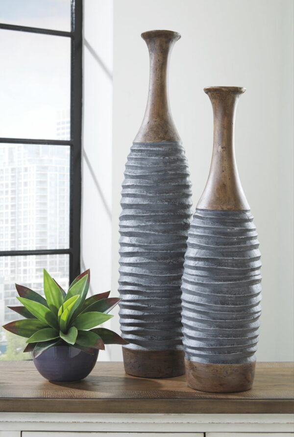 Blayze - Antique Gray / Brown - Vase Set (Set of 2) - Image 4