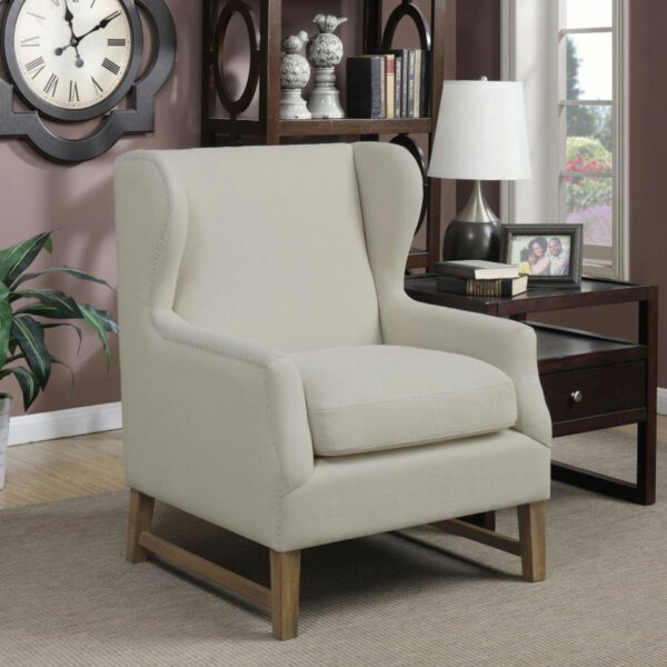 Fleur - Wing Back Accent Chair - Cream - Image 3