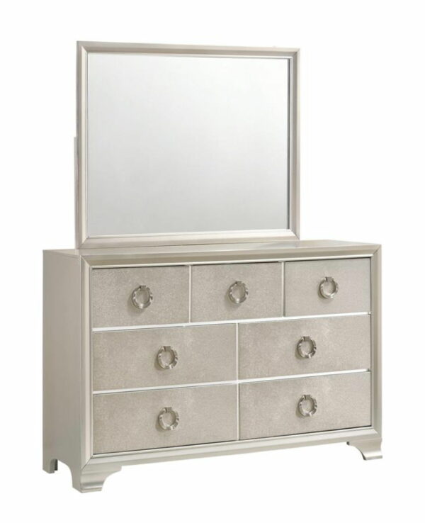 Salford - Rectangular Dresser Mirror - Metallic Sterling - Image 12