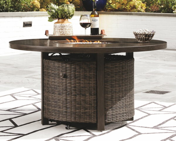 Paradise - Medium Brown - Round Fire Pit Table - Image 6