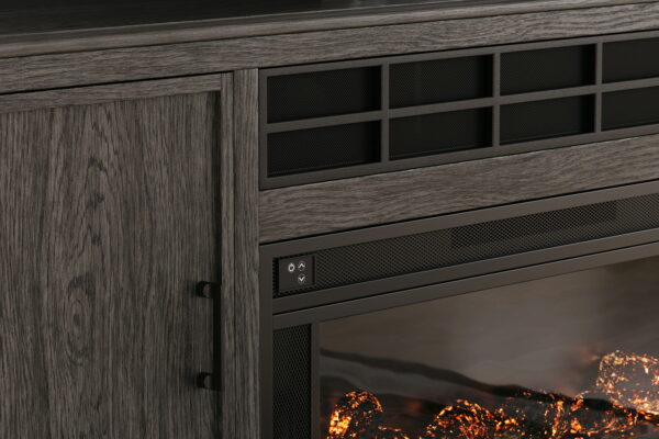 Montillan - Grayish Brown - 84" TV Stand With Electric Fireplace - Image 5