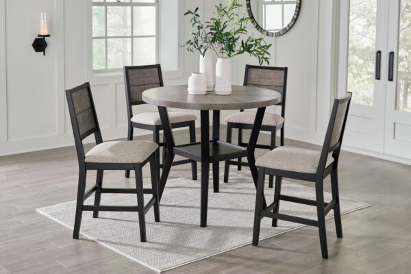 Corloda - Black / Gray - Round Counter Table Set (Set of 5) - Image 2