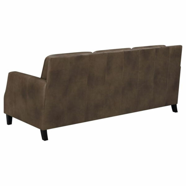 Leaton - Upholstered Recessed Arms Sofa - Brown Sugar - Image 9