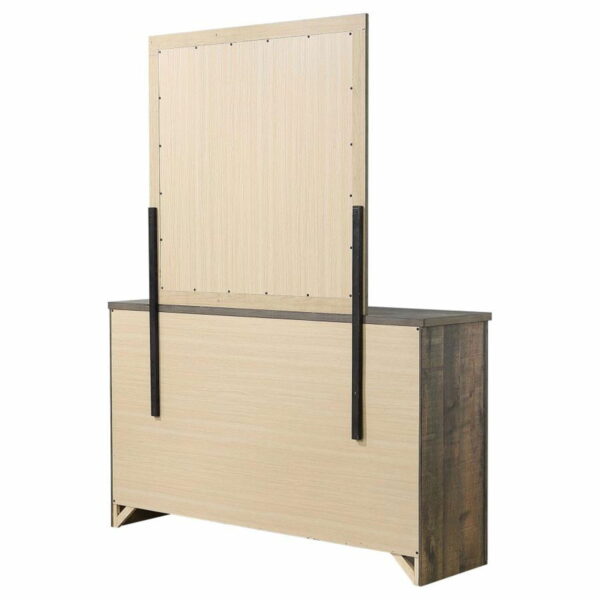 Frederick - 6-drawer Dresser With Mirror - Weathered Oak - Image 2