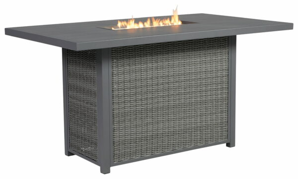 Palazzo - Gray - Rect Bar Table W/Fire Pit - Image 2