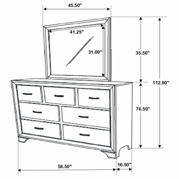Beaumont - 7-drawer Dresser With Mirror - Champagne - Image 4