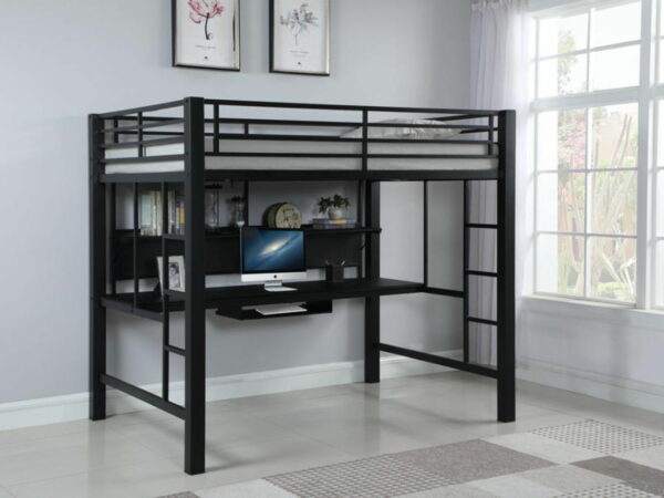 Avalon - Full Workstation Loft Bed - Black - Image 2
