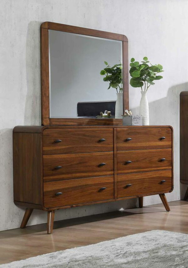 Robyn - 6-Drawer Dresser With Mirror - Dark Walnut - Image 3
