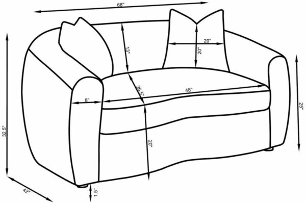 Isabella - 2 Piece Upholstered Tight Back Living Room Set - White - Image 11