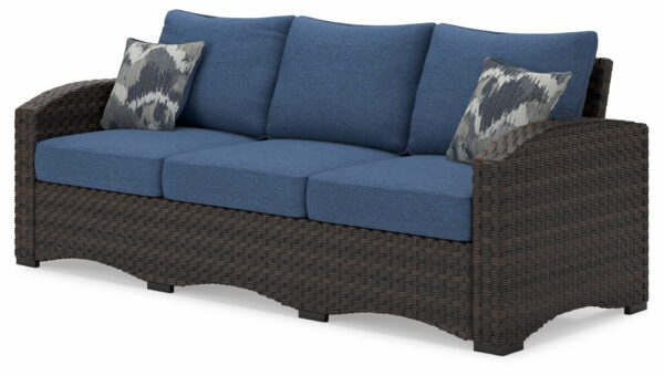 Windglow - Blue / Brown - Sofa With Cushion - Image 6