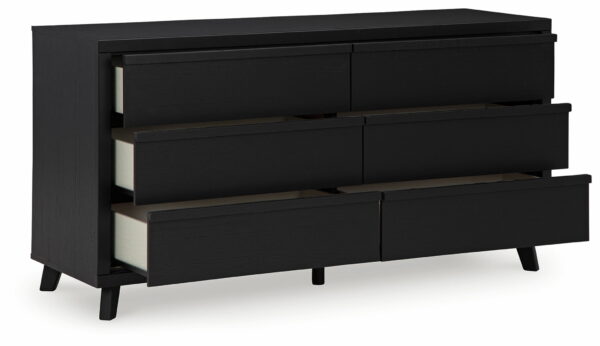 Danziar - Black - Six Drawer Dresser - Image 7