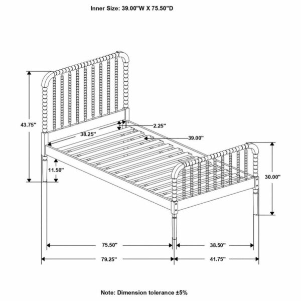 Jones - Twin Bed - White - Image 3