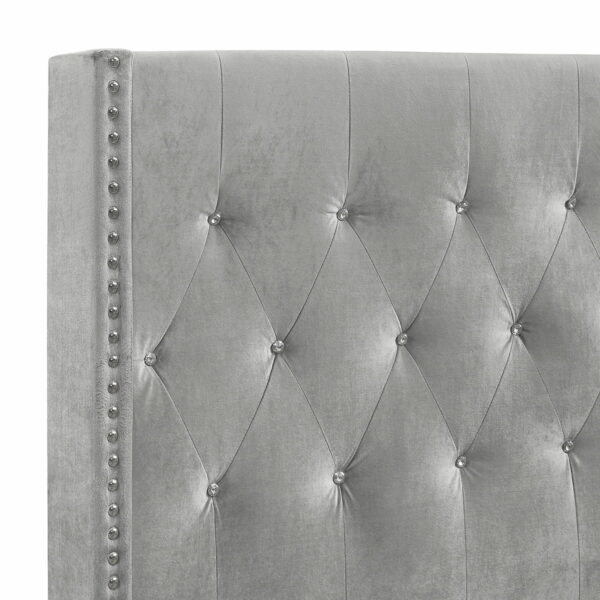 Huxley - 4/6 Full Headboard, Footboard And Slats - Gray - Image 3