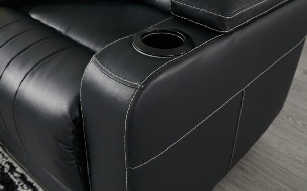 Center Point - Black - Rec Sofa W/Drop Down Table - Image 8