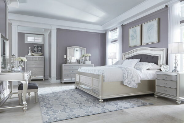 Coralayne - Silver - Dresser, Mirror With Arched Cap Rail - Image 4