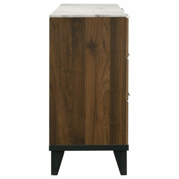 Mays - 6-Drawer Dresser With Faux Marble Top - Walnut Brown - Image 11