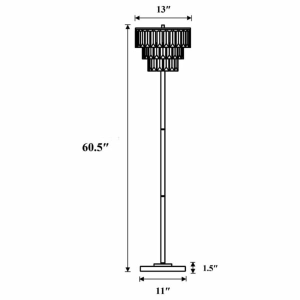 Anya - Metal Base Floor Lamp - Chrome And Crystal - Image 2