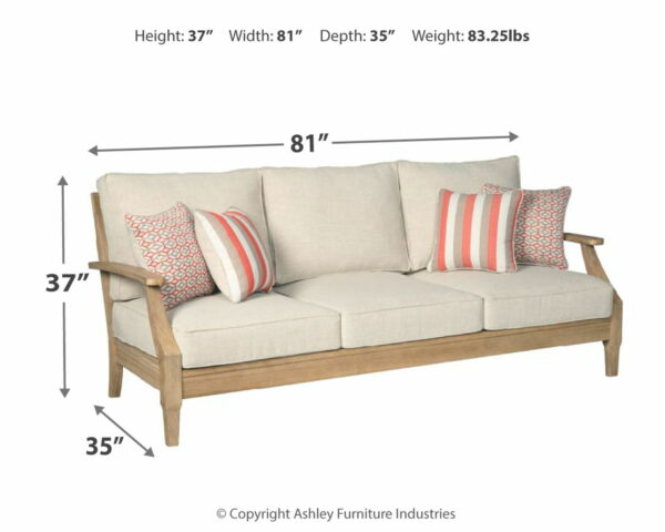 Clare - Beige - Sofa With Cushion - Image 3
