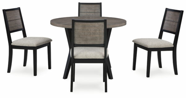 Corloda - Black / Gray - Round Drm Table Set (Set of 5) - Image 11