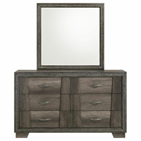 Janine - 6-Drawer Dresser With Mirror - Grey - Image 6