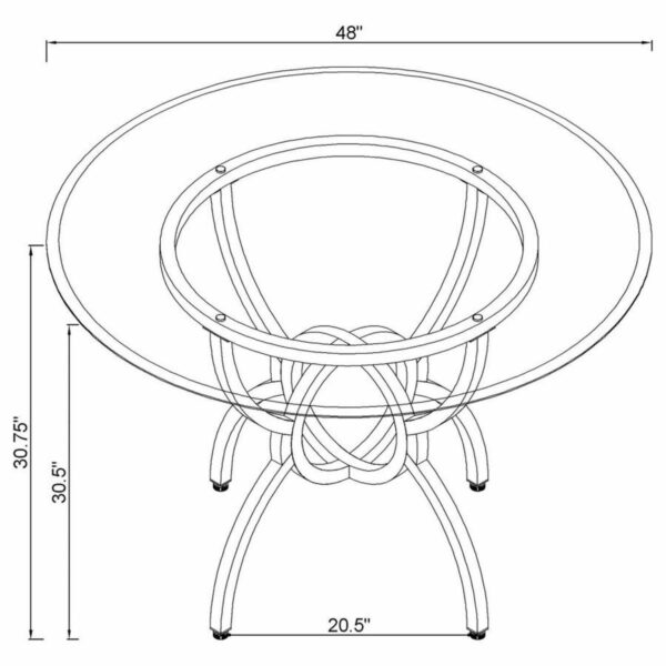 Aviano - 5 Piece Round Glass Top Dining Table Set - Gummetal - Image 6