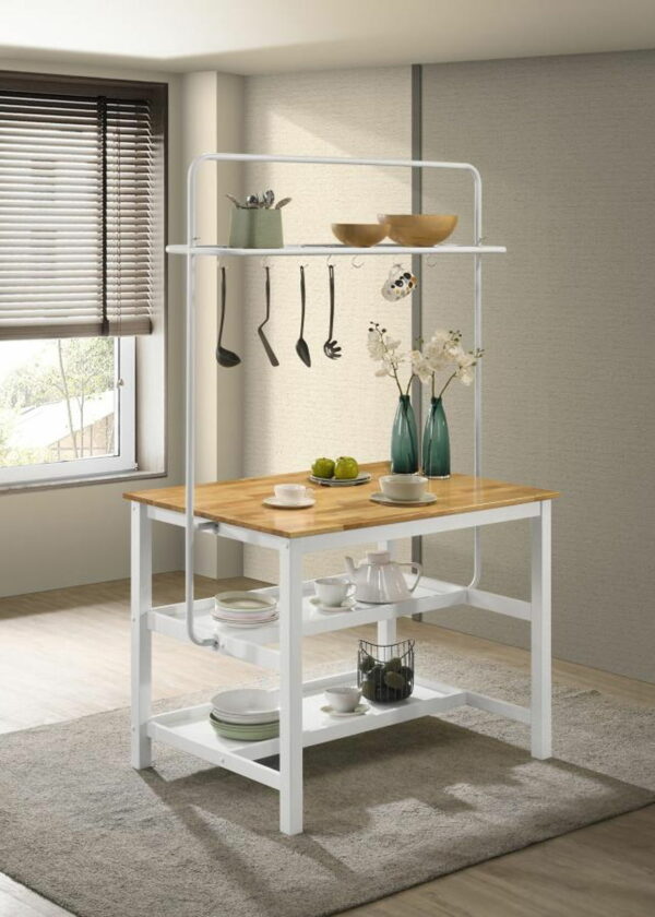 Hollis - Kitchen Island Counter Height - Brown And White - Image 9