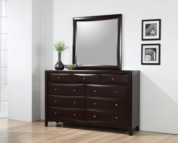Phoenix - Square Dresser Mirror - Deep Cappuccino - Image 5