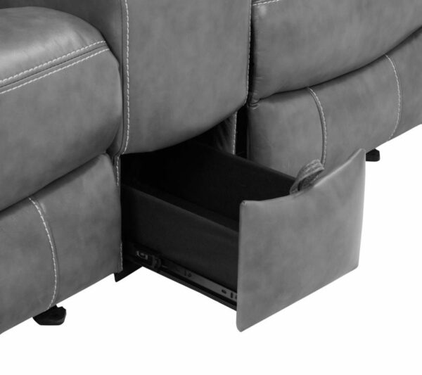 Conrad - Upholstered Motion Loveseat - Cool Gray - Image 3