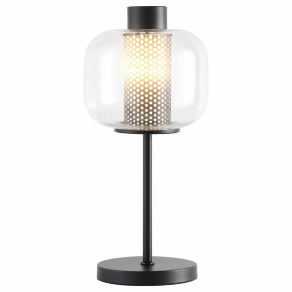 Ingrid - Glass Shade Bedside Table Lamp - Black - Image 2