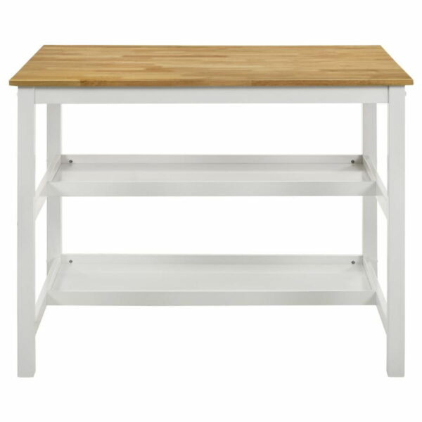 Hollis - Kitchen Island Counter Height - Brown And White - Image 6