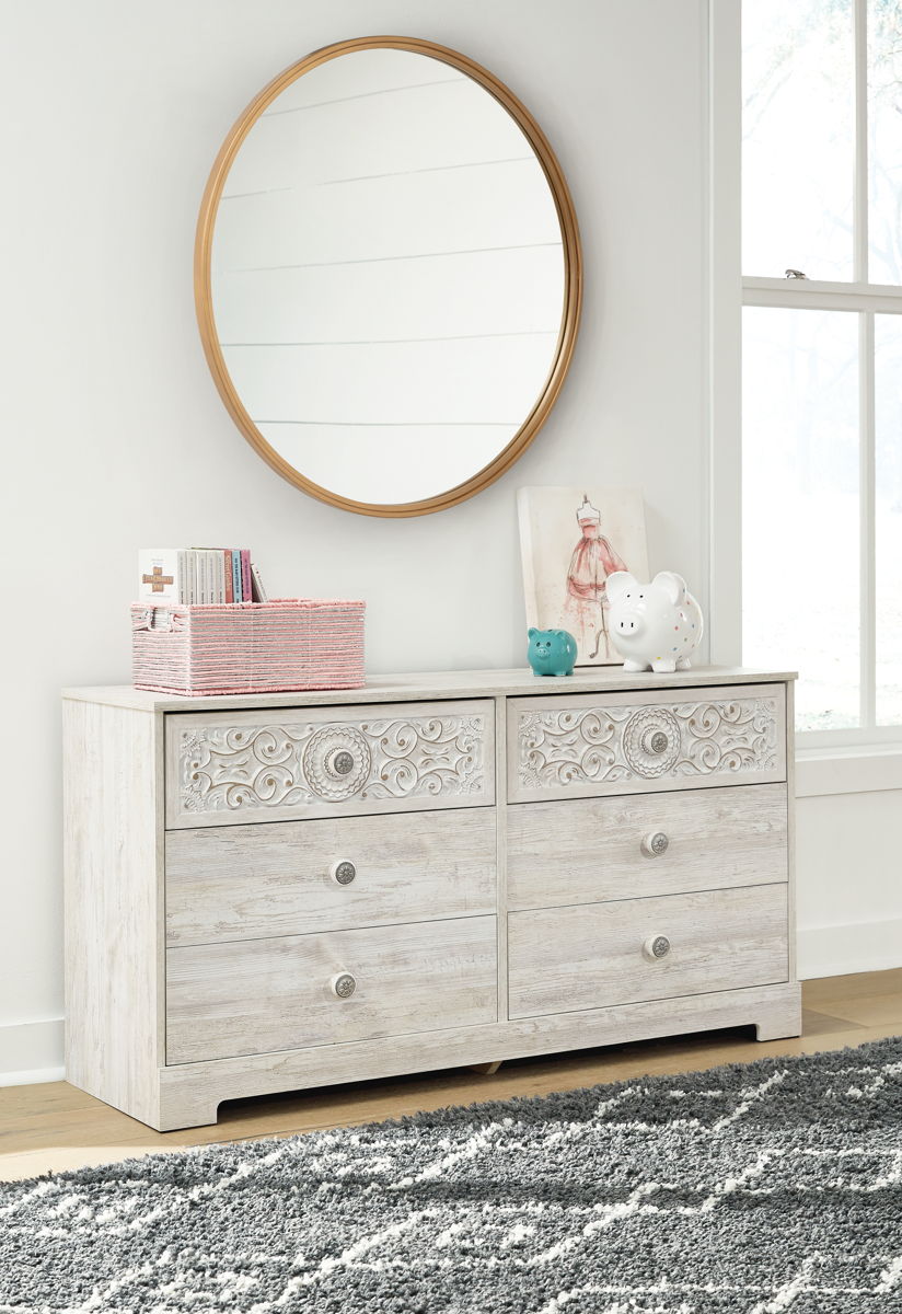 Paxberry - Whitewash - Six Drawer Dresser - Weatherworn - Image 6