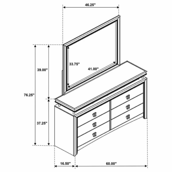 Giselle - 8-Drawer Bedroom Dresser With Mirror With LED - Rustic Beige - Image 13