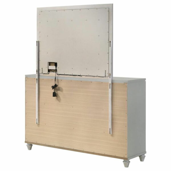 Veronica - 6-drawer Bedroom Dresser With Mirror - Light Silver - Image 2