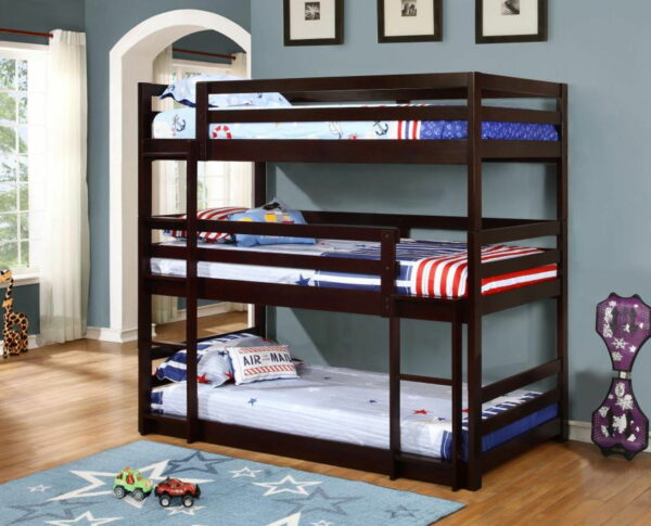 Sandler - Twin Triple Bunk Bed - Cappuccino - Image 2