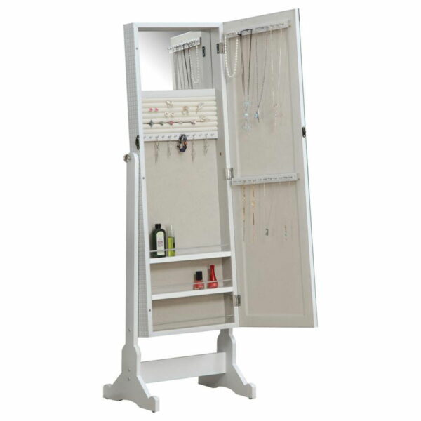 Zayas - Storage Jewelry Cheval Mirror - White - Image 5