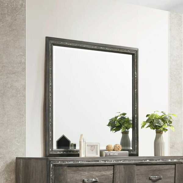 Janine - Square Dresser Mirror - Gray - Image 2