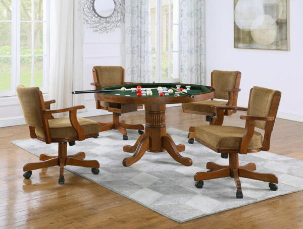 Mitchell - 5 Piece Game Table Set - Amber And Brown - Image 11