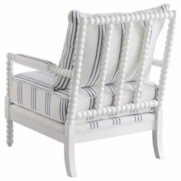 Blanchett - Upholstered Accent Chair With Spindle Accent - White And Navy - Image 2