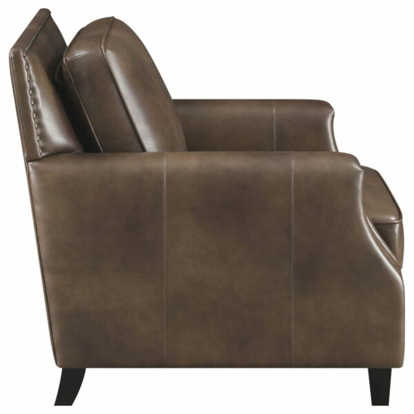 Leaton - Upholstered Recessed Arm Chair - Brown Sugar - Image 7