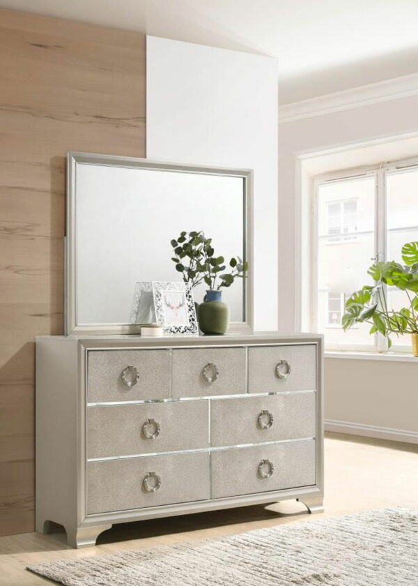 Salford - 7-Drawer Dresser With Mirror - Metallic Sterling - Image 11
