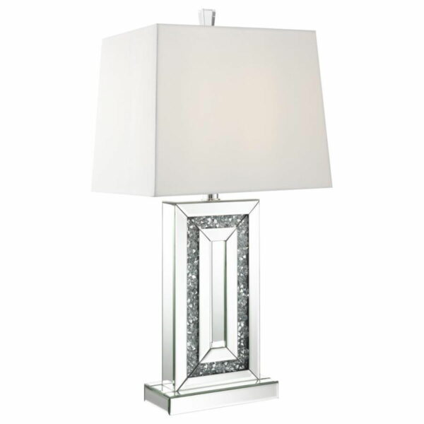 Ayelet - Table Lamp With Square Shade - White And Mirror - Image 7