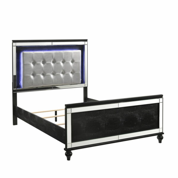 Valentino - 3/3 Twin Footboard & Slats - Black - Image 2