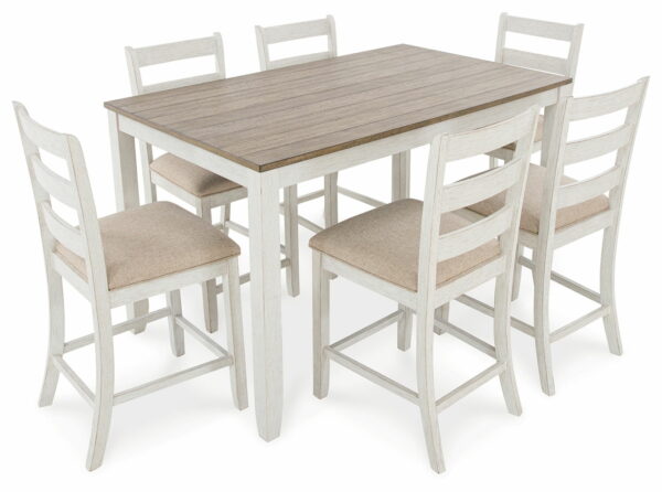 Skempton - White / Light Brown - Counter Height Dining Table And Bar Stools (Set of 7) - Image 6