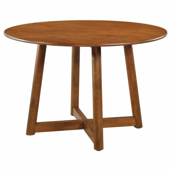 Dinah - 5 Piece Round Solid Wood Dining Set - Walnut - Image 4