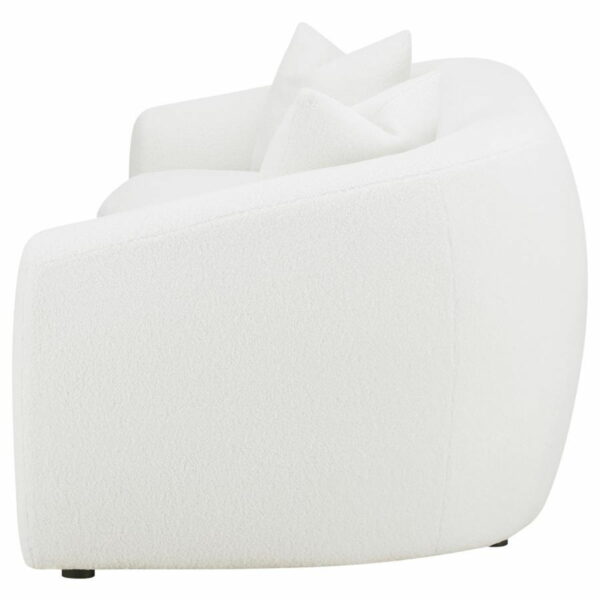 Isabella - Upholstered Tight Back Sofa - White - Image 3