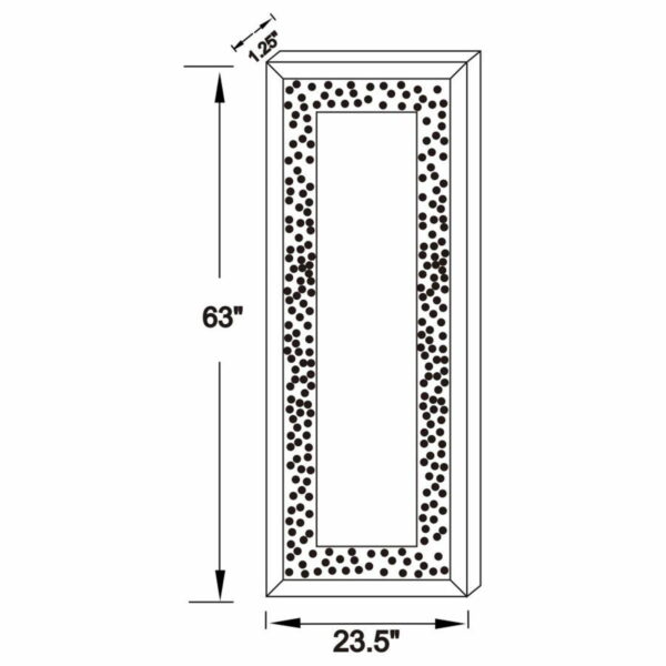 Valerie - Crystal Inlay Rectangle Floor Mirror - Image 3