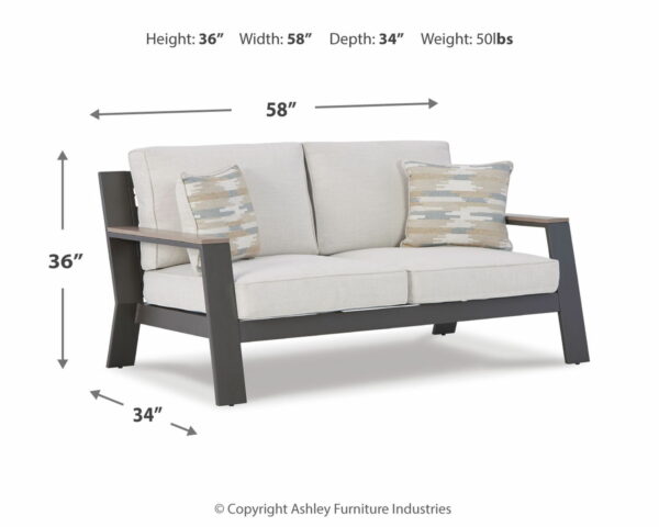 Tropicava - Taupe / White - Loveseat W/Cushion - Image 4